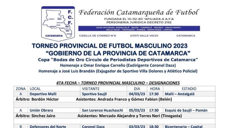 Están los árbitros para la 4ta. fecha del Provincial 2023