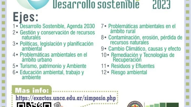 Anunciaron el “Primer Simposio en Gestión Ambiental y Desarrollo Sostenible
