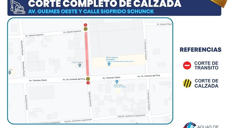 Tránsito complicado por obra de cloacas