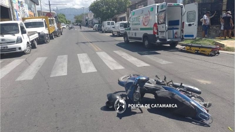 Un motociclista sufrió lesiones en un siniestro vial