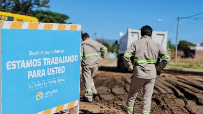 La municipalidad de Los Altos realiza obras para la puesta en valor de plaza San Martín