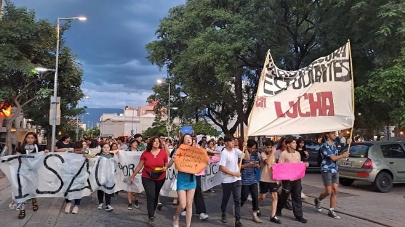 Masiva marcha de alumnos
