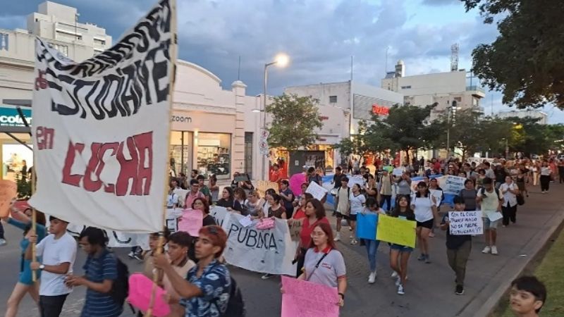 Masiva marcha de alumnos