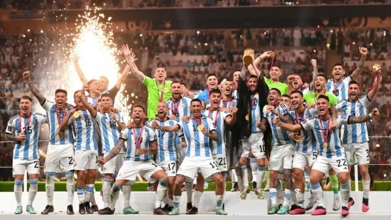 Argentina festeja la Copa del Mundo, ante Panamá