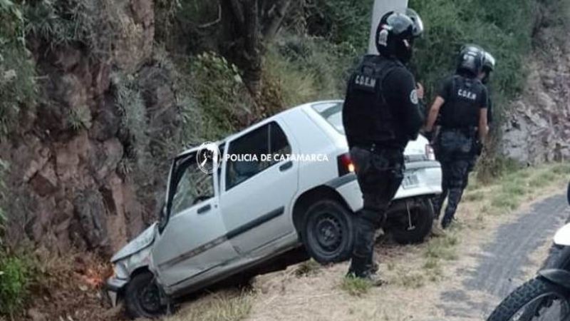 Volcó en la Quebrada de Moreira
