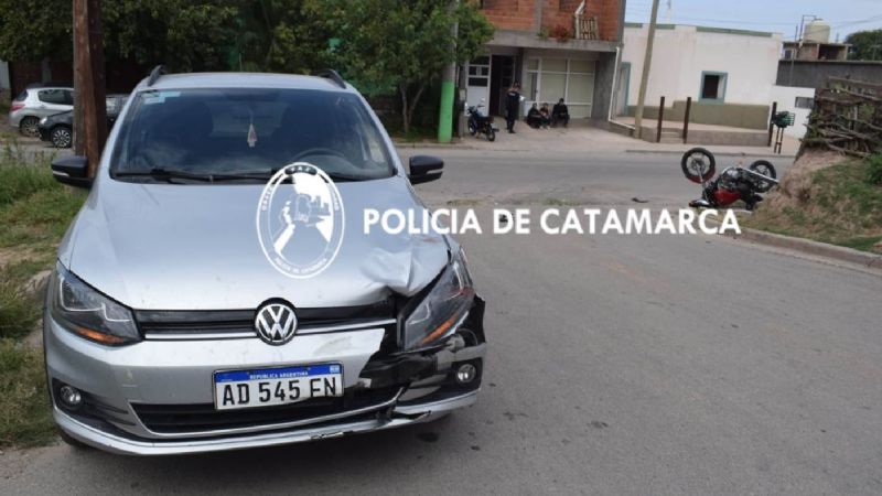 Belén: choque entre un auto y una moto