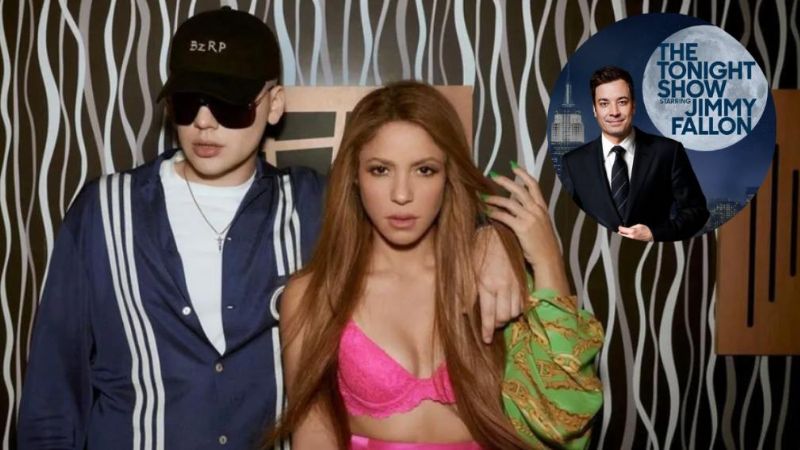 Shakira y Bizarrap en el show de Jimmy Fallon