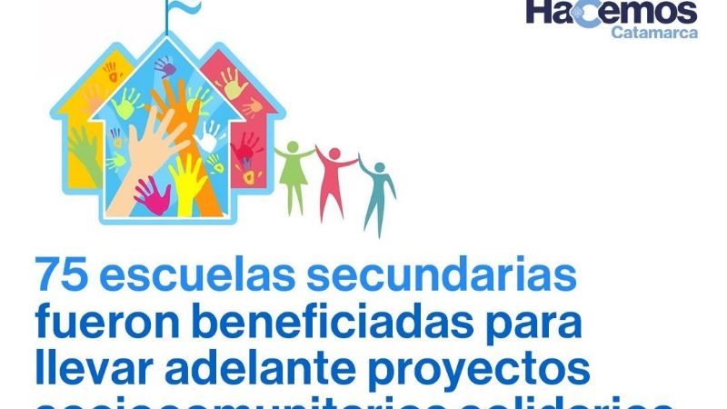 75 escuelas fueron beneficiadas para llevar adelante proyectos sociocomunitarios solidarios