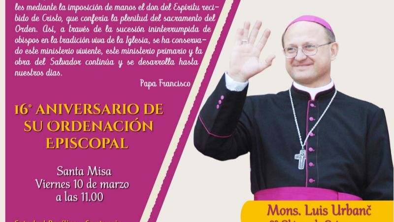 Urbanc cumple 16 años de ordenación episcopal
