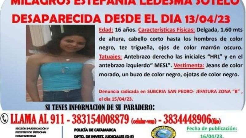 Buscan a joven desaparecida desde la semana pasada