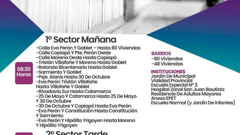 Tinogasta: cronograma de fumigación contra el Dengue