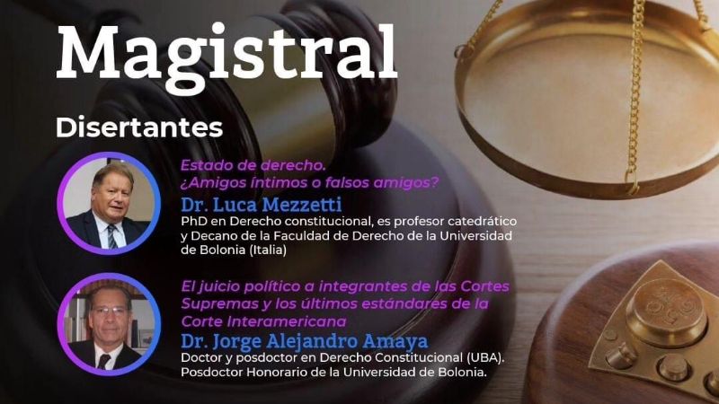 Mañana se realizará la conferencia magistral de los juristas Mezzetti y Amaya