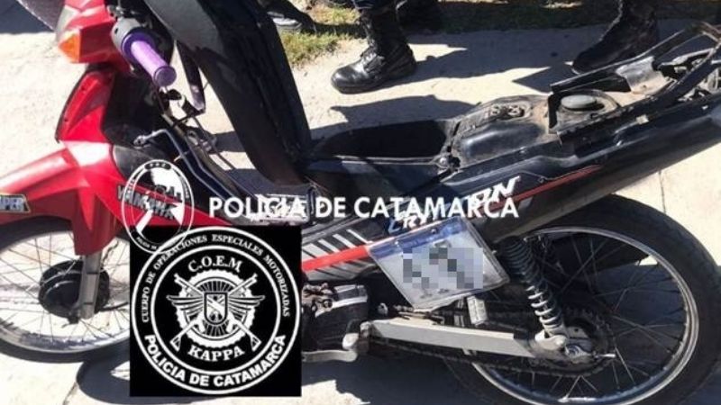 Tenía la numeración de la moto adulterada