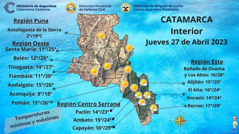 El pronóstico para Catamarca durante la jornada del jueves