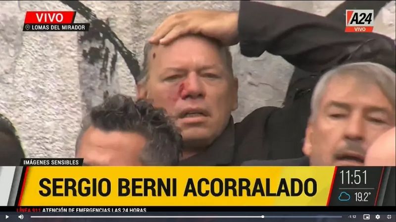 Compañeros de un chofer asesinado agredieron a Berni