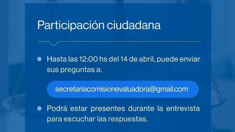 Los ciudadanos podrán interrogar a los postulantes para fiscal penal