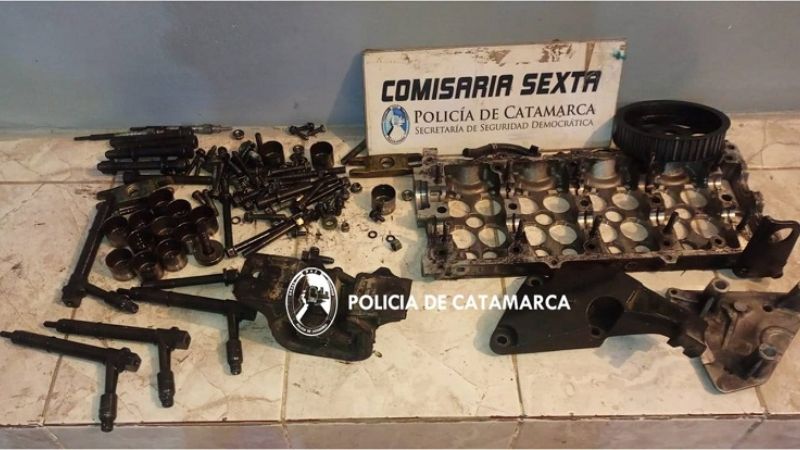 Secuestran partes de un motor