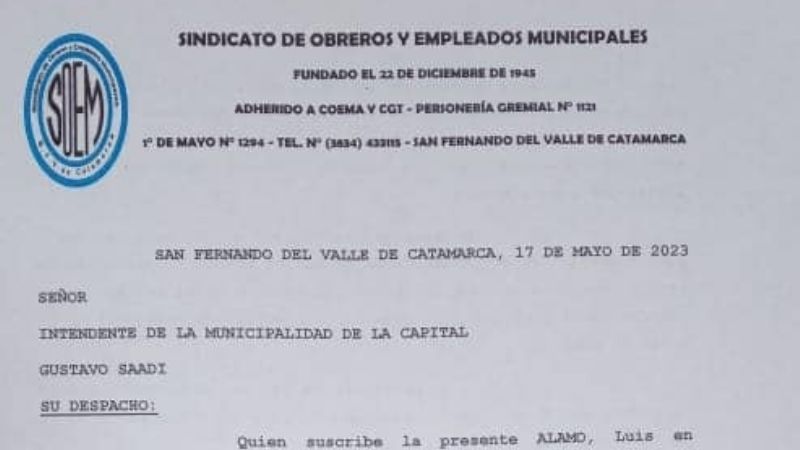 SOEM pide recomposición salarial y un bono de $120.000