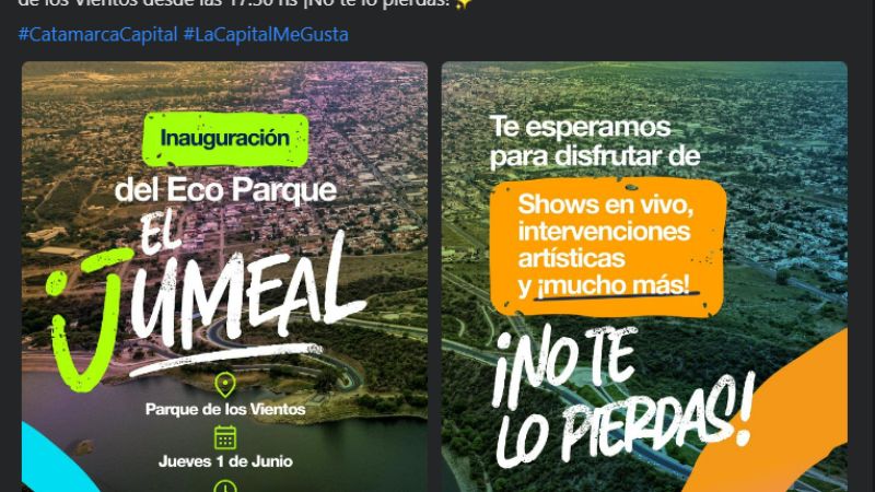 Mañana inaugurarán el Eco Parque "El Jumeal": cronograma de actividades