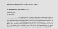 COMUNICACIÓN POLICIAL informando de la imposibilidad de brindar hoy el servicios de seguridad, en La Merced, Paclín, a raíz de la cobertura del Tour de Cicilismo a Catamarca..