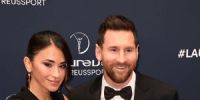 ANTONELLA ROCUZZO acompañó a su esposo, Lionel Messi, durante la premiación en París.