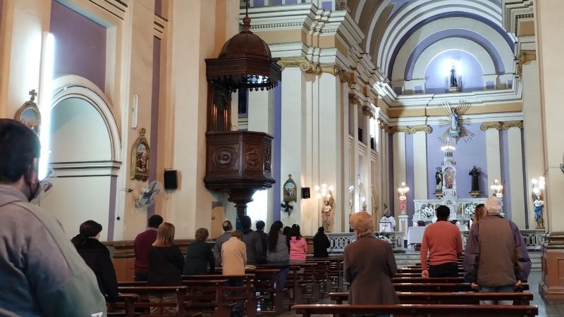 El Obispo presidió la Misa en el templo franciscano
