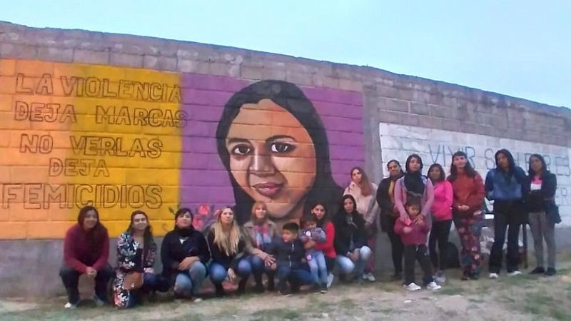 Pintaron un mural en homenaje a Eugenia Olivera, víctima de femicidio
