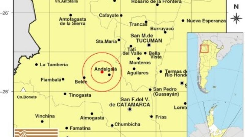 Fuerte temblor sacudió Catamarca