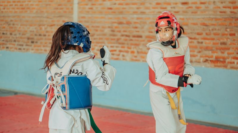 Tiene 6 años y es una de las alumnas más avanzadas de Taekwondo