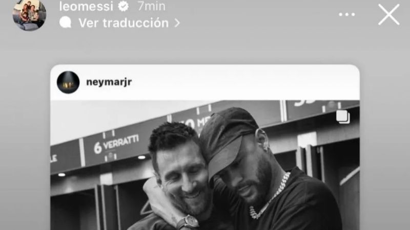 Cariñosa despedida entre Messi y Neymar