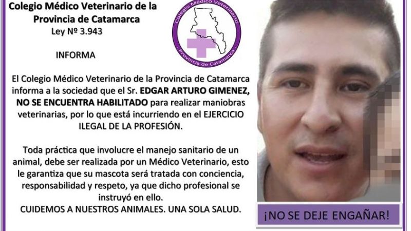 Emitieron recordatorios por falsos veterinarios