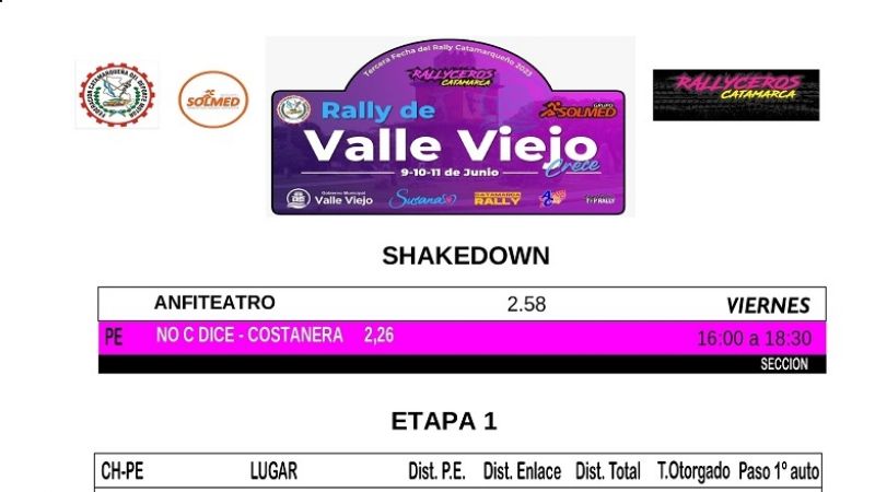 Dispositivo de seguridad para el Rally Valle Viejo