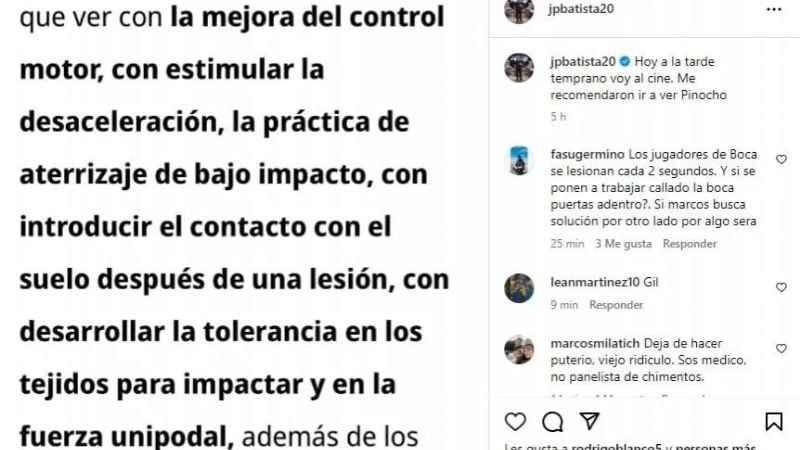 Duro cruce del “profe” de Rojo con el médico de Boca