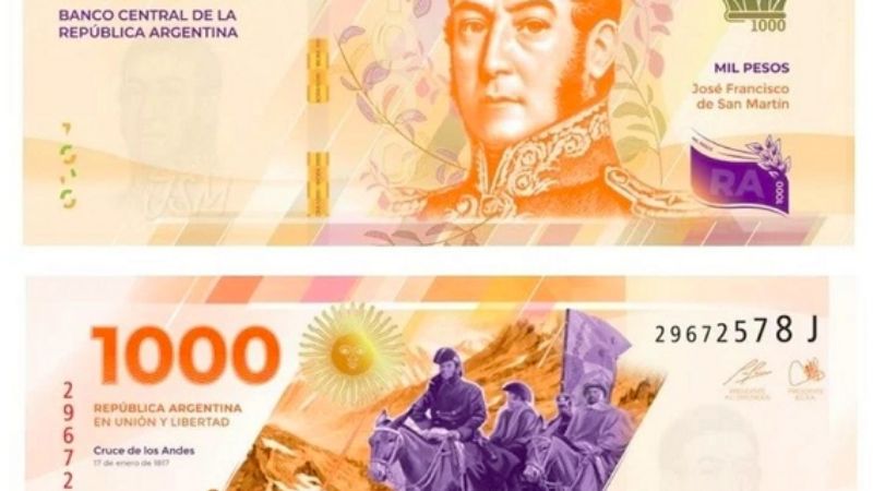 San Martín vuelve a los billetes: ahora, en los de $1.000