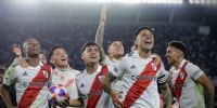 Los jugadores de River en pleno festejo. 