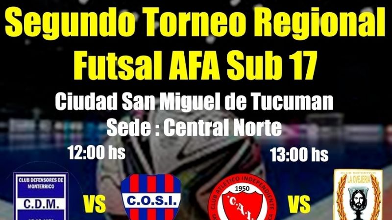 Independiente SA y Obreros en el Regional Sub17 de Futsal