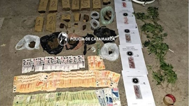 Secuestran más de 7 kilos de marihuana y $650.000 pesos