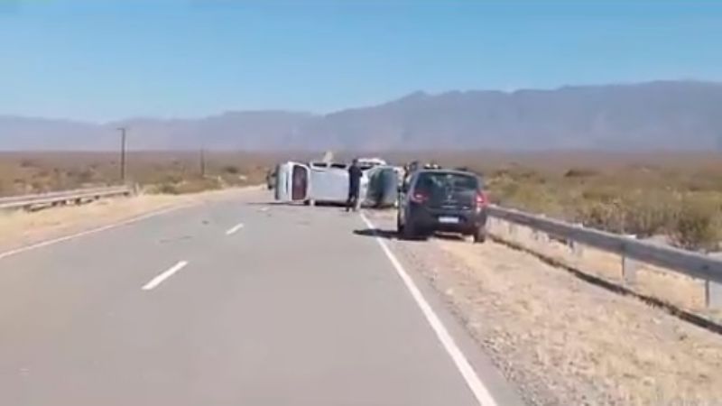 Volcó un auto en Ruta 46