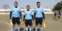 TERNA ARBITRAL Recreina, de buen desempeño en Las Chacras:Leonardo Bravo (centro), Claudio Nieto y Mario Bustos.