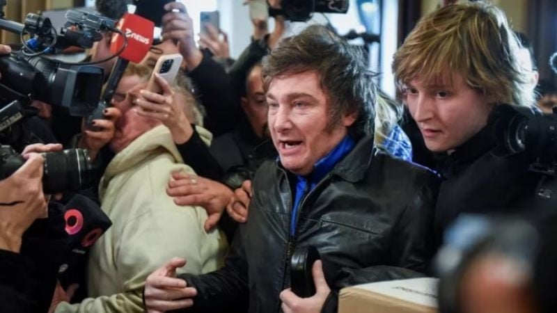 Optimismo en el búnker de Javier Milei