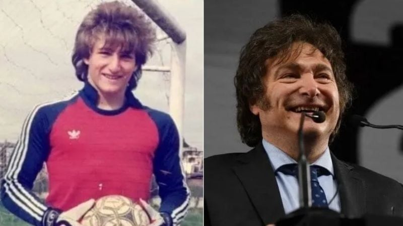 Milei, arquero de Chacarita y frustrado hincha de Boca