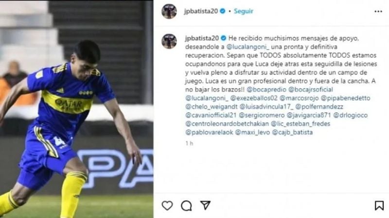 Mensaje del médico de Boca tras la lesión de Langoni