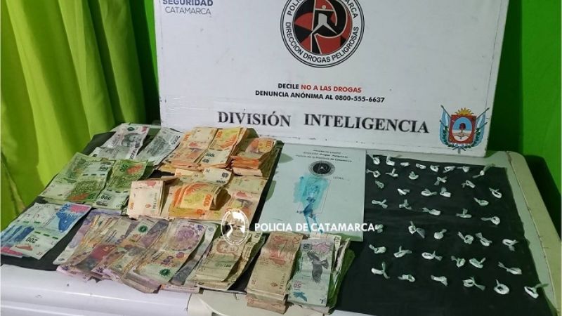Detenido con cocaína y $277.000 pesos