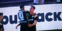 GIROTTI, el ex River y Talleres, que celebró su gol, para el triunfo de San Lorenzo ante Belgrano.