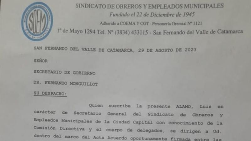 El SOEM le pide a Saadi reabrir paritarias