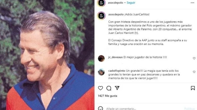 Murió Juan Carlos Harriott, leyenda del polo nacional