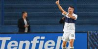 IVO MAMMINI el goleador de Gimnasia, sobre el final del partido, en Uruguay, ante San Lorenzo.