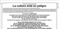 LA SOLICITADA de más de 20 mil representantes de la cultura nacional, aparecida hoy en el Diario 