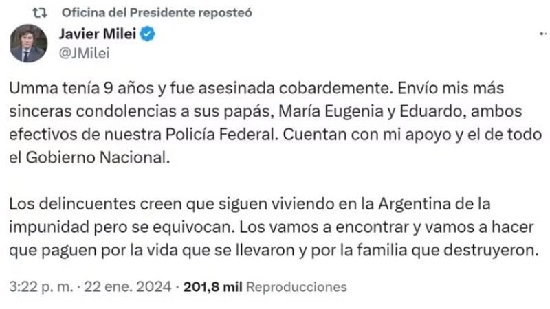 “Umma fue asesinada cobardemente; vamos a hacer que paguen por la vida que se llevaron”