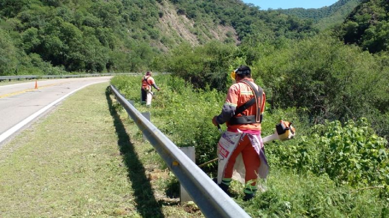 Vialidad Nacional trabaja en el desmalezado de la Ruta Nacional 60